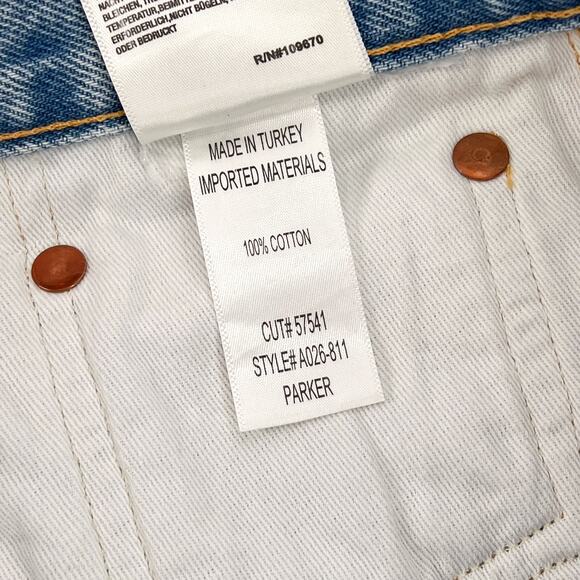 AGOLDE Parker High Rise Cutoff Denim Shorts Swapmeet Light Wash Size 28 - Picture 4 of 5